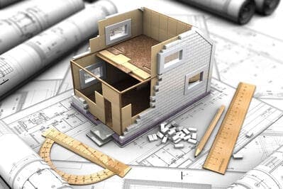 Design office with house model